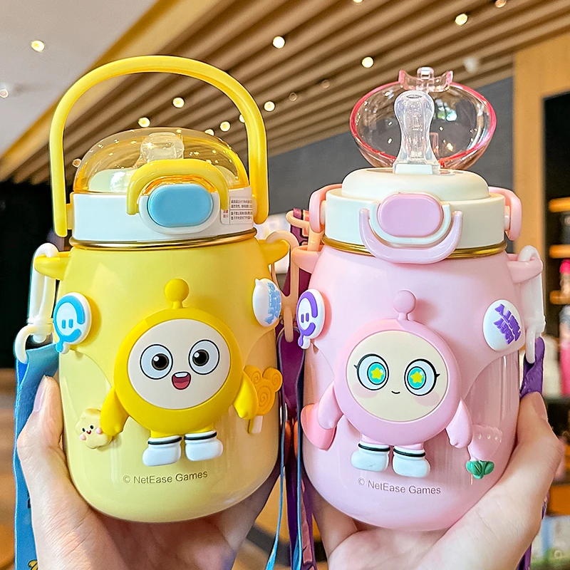 蛋仔派对儿童保温杯6-12岁大容量上学用水杯幼儿园3-6岁吸管水壶