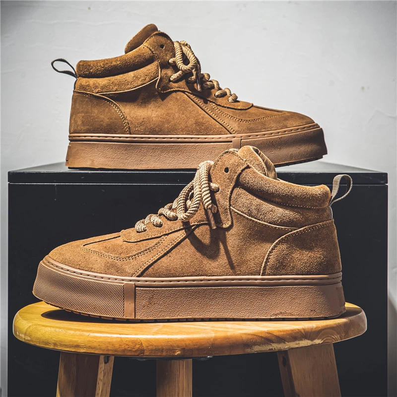复古鞋子男款潮鞋百搭高帮板鞋时尚运动休闲鞋男2024新款秋季男鞋