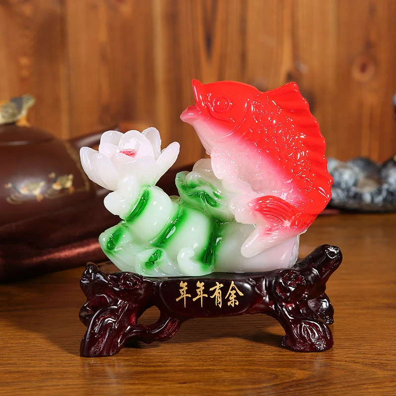 创意家居年年有鱼树脂工艺品  办公室桌面摆件开业家具装饰礼品