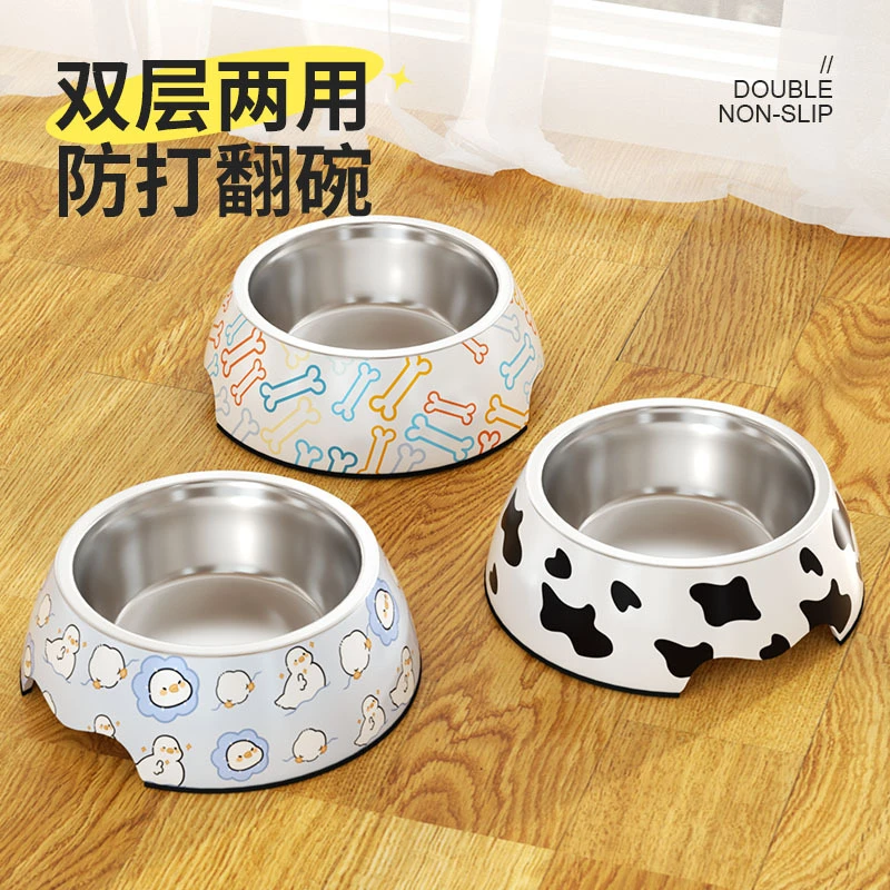 双层防打翻碗可爱饭碗喝水碗吃饭猫粮饭盆猫碗慢食碗盆碗防滑大型