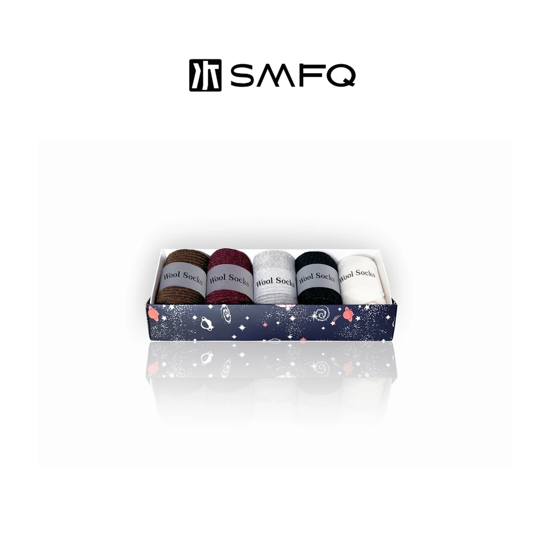 “隐匿的温暖”星空艾草绵羊毛中筒袜