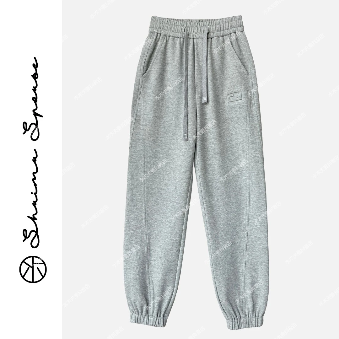 春款立体裁剪压花休闲卫裤