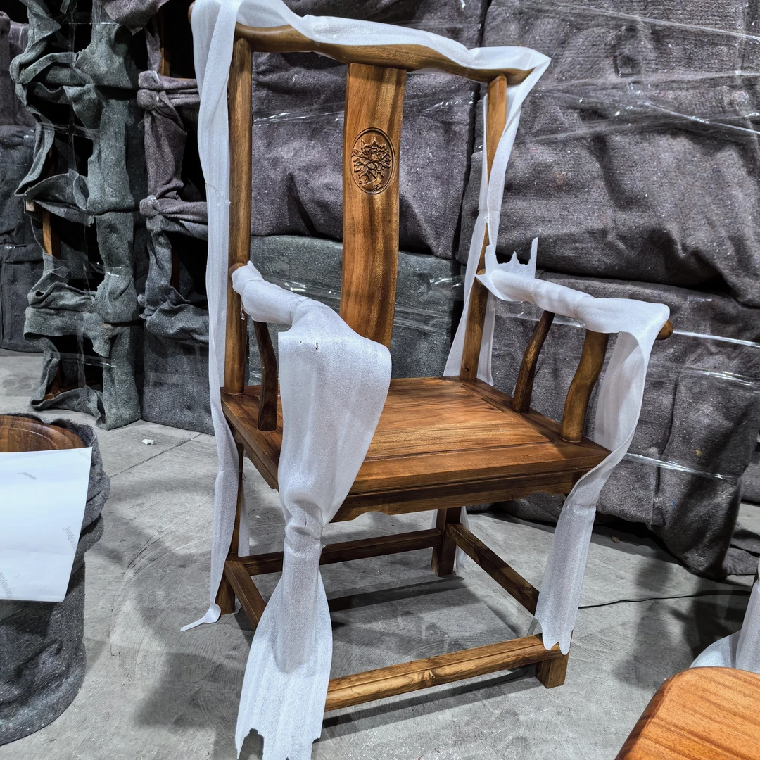 胡桃木实木大板管帽椅子