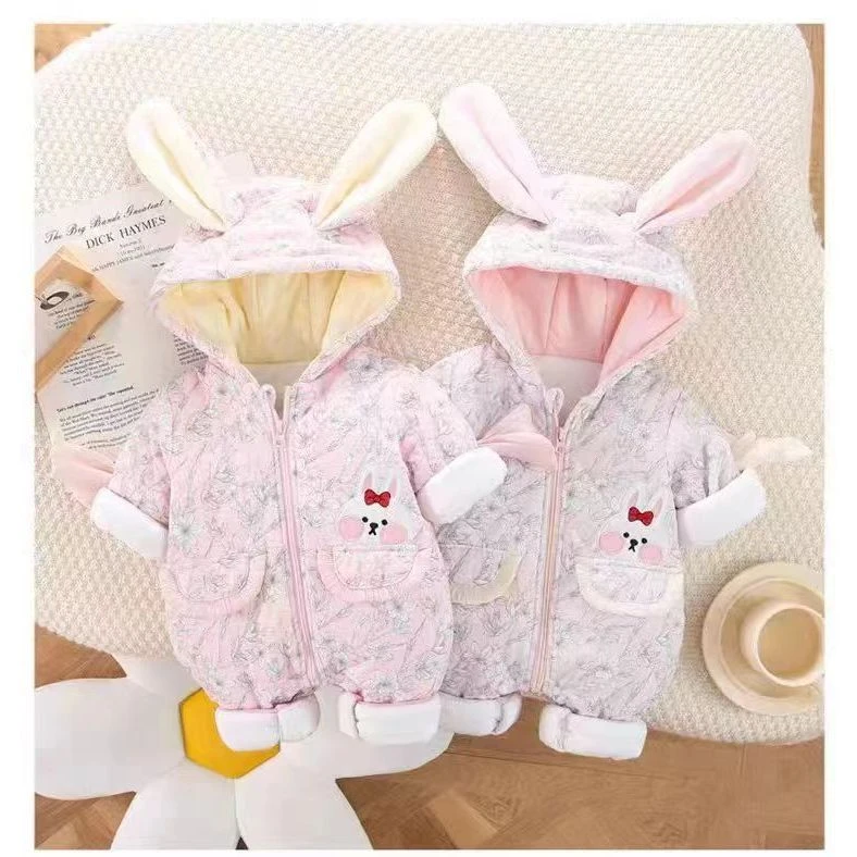 婴儿冬款连体衣套装女宝宝衣服冬天可爱外出服婴幼儿冬装加厚棉服