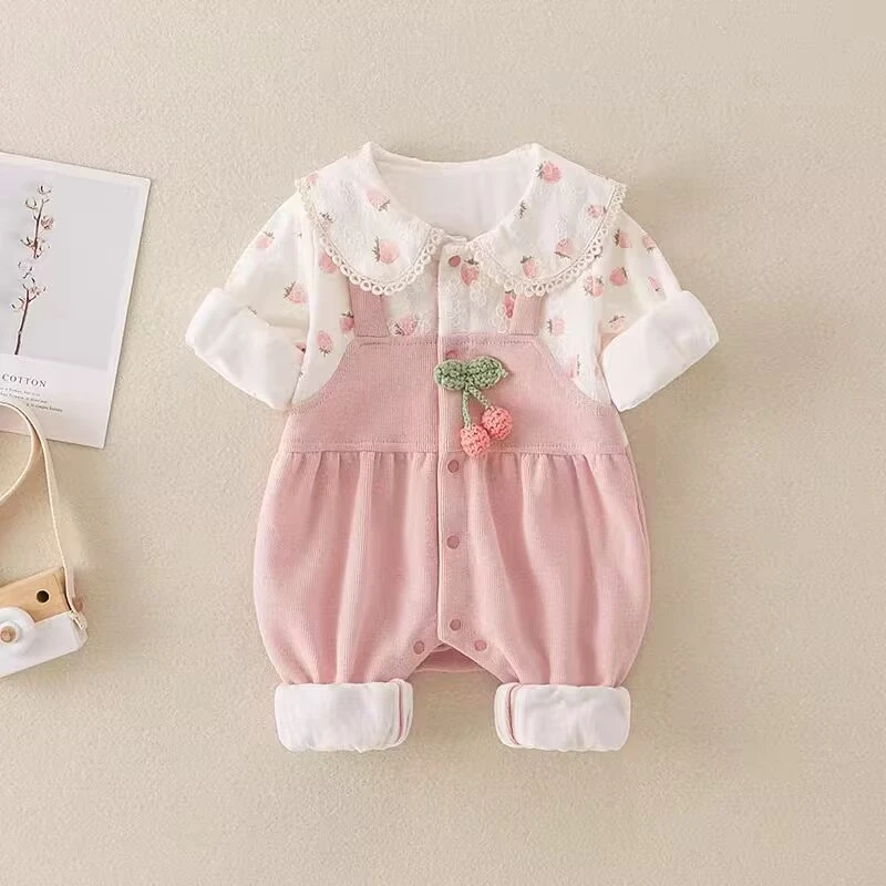 2025春款婴儿衣服女宝宝春秋连体衣2024新款外套可爱公主哈衣套装