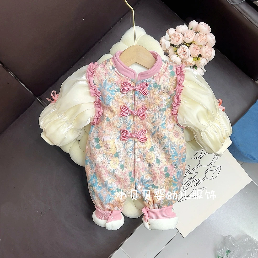 婴儿衣服秋冬连体衣唐装新生儿满月服周岁礼服唐装拜年服过年满月