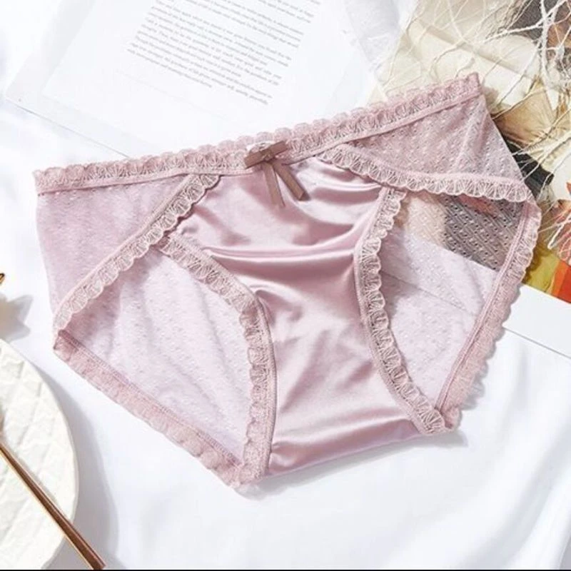 内裤女士女款蕾丝冰丝性感夏季迷人中低腰款透气花边薄款三角裤新