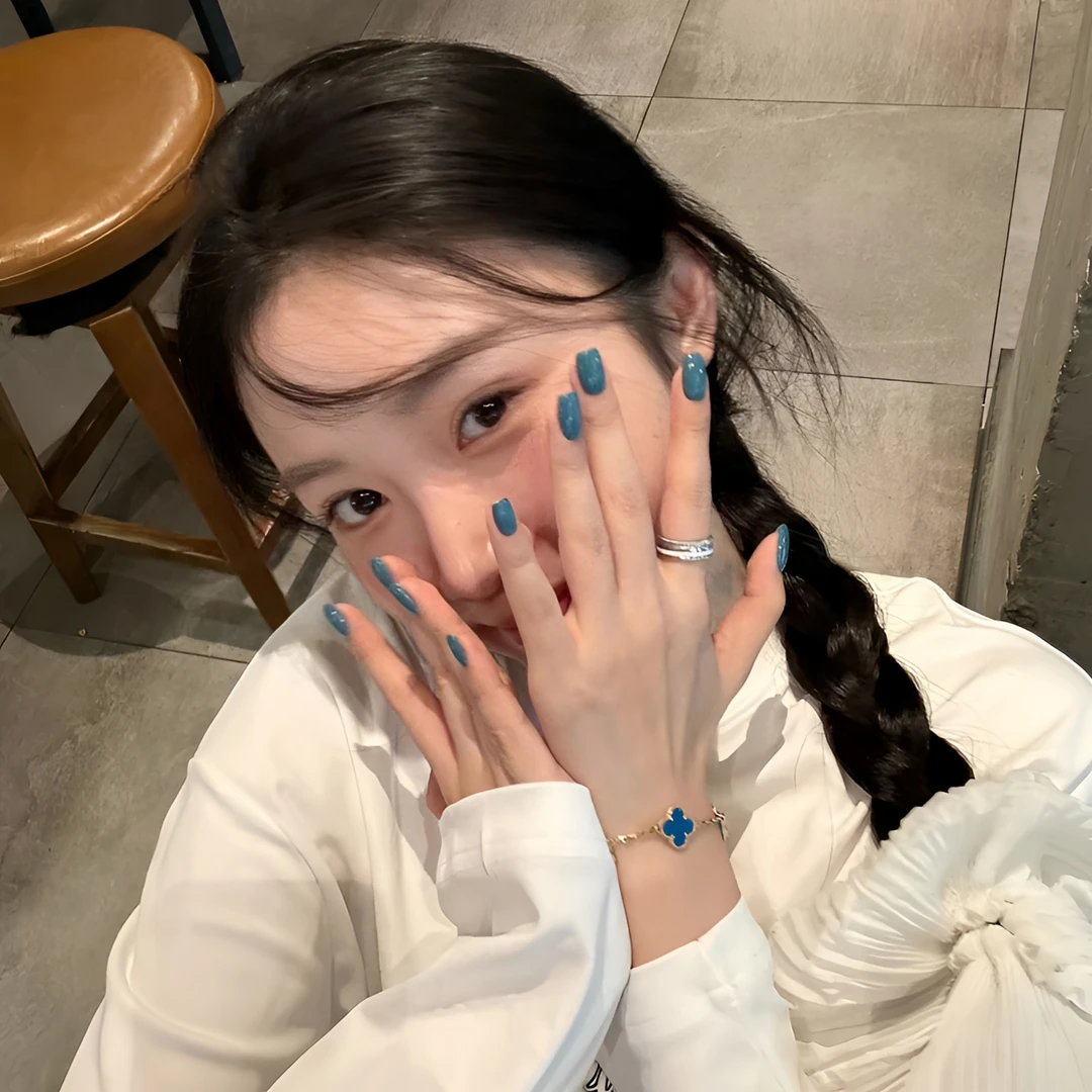 孔雀蓝高品质法式裸定制穿戴甲自然百搭美甲贴片成品假指甲