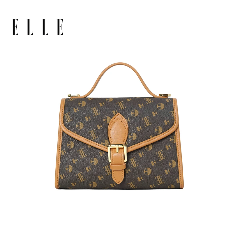 ELLE24年秋冬新款手提马鞍包手提斜挎盒子包LZ-50376