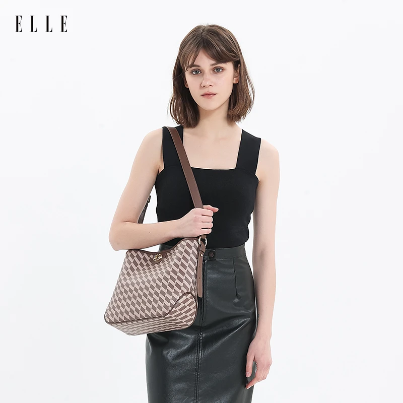 ELLE品牌春夏新款时尚女士大托特包手拎单肩包百搭通勤轻奢46010
