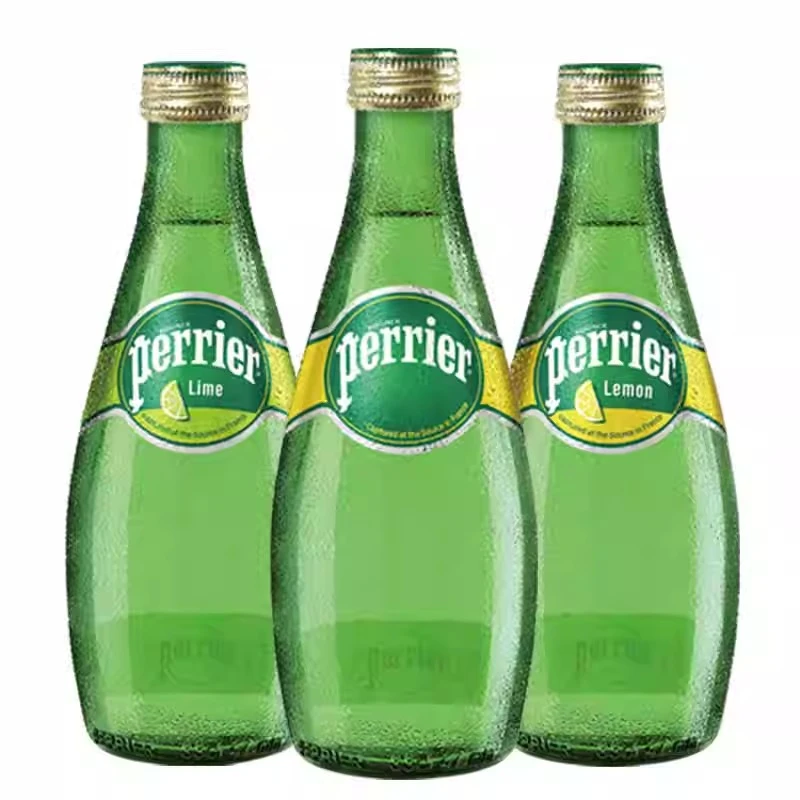 Perrier法国巴黎水原味青柠柠檬味无糖气泡水330ml*6瓶天然矿泉水