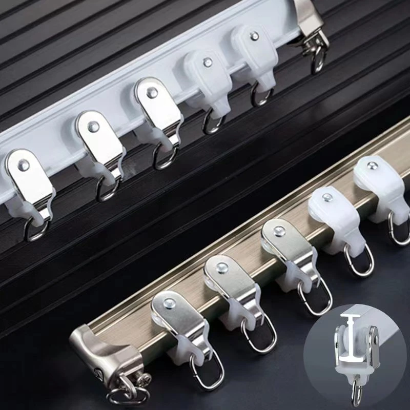 加厚铝合金静音轨道拐弯弯轨L型U型弧形弯曲窗帘顺滑轨道单轨双轨