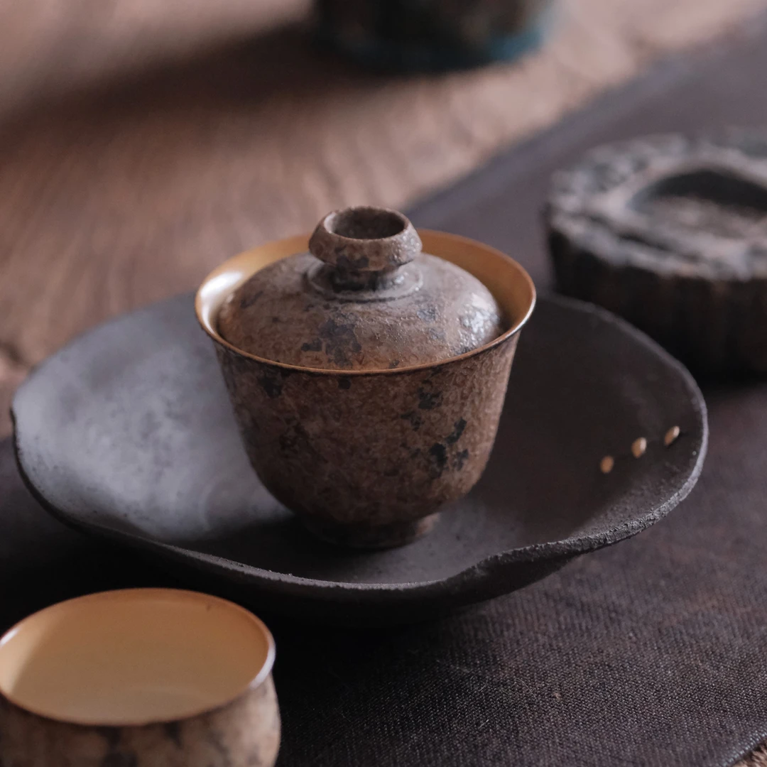 景德镇全手工陨石月球系列茶器盖碗泡茶器