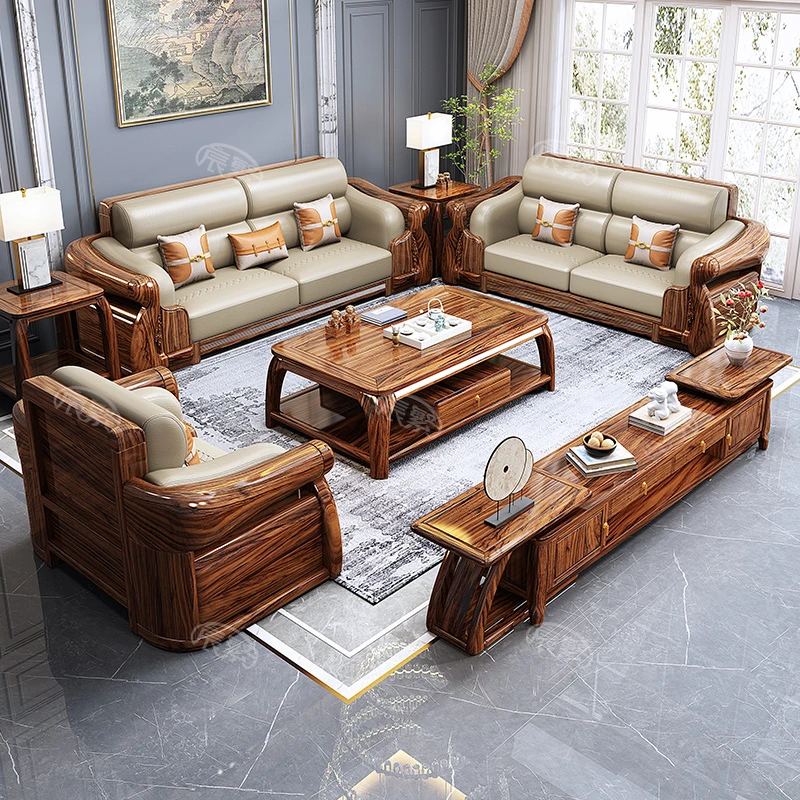 Z乌金木组合家具新中式现代轻奢家用别墅客厅成套新中式沙发