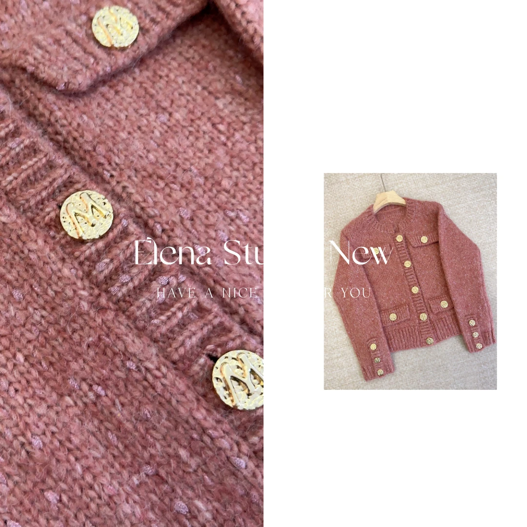 大甜甜【豆蔻】卡码拍大！设计感小金币毛衣高订开衫气质温柔外套