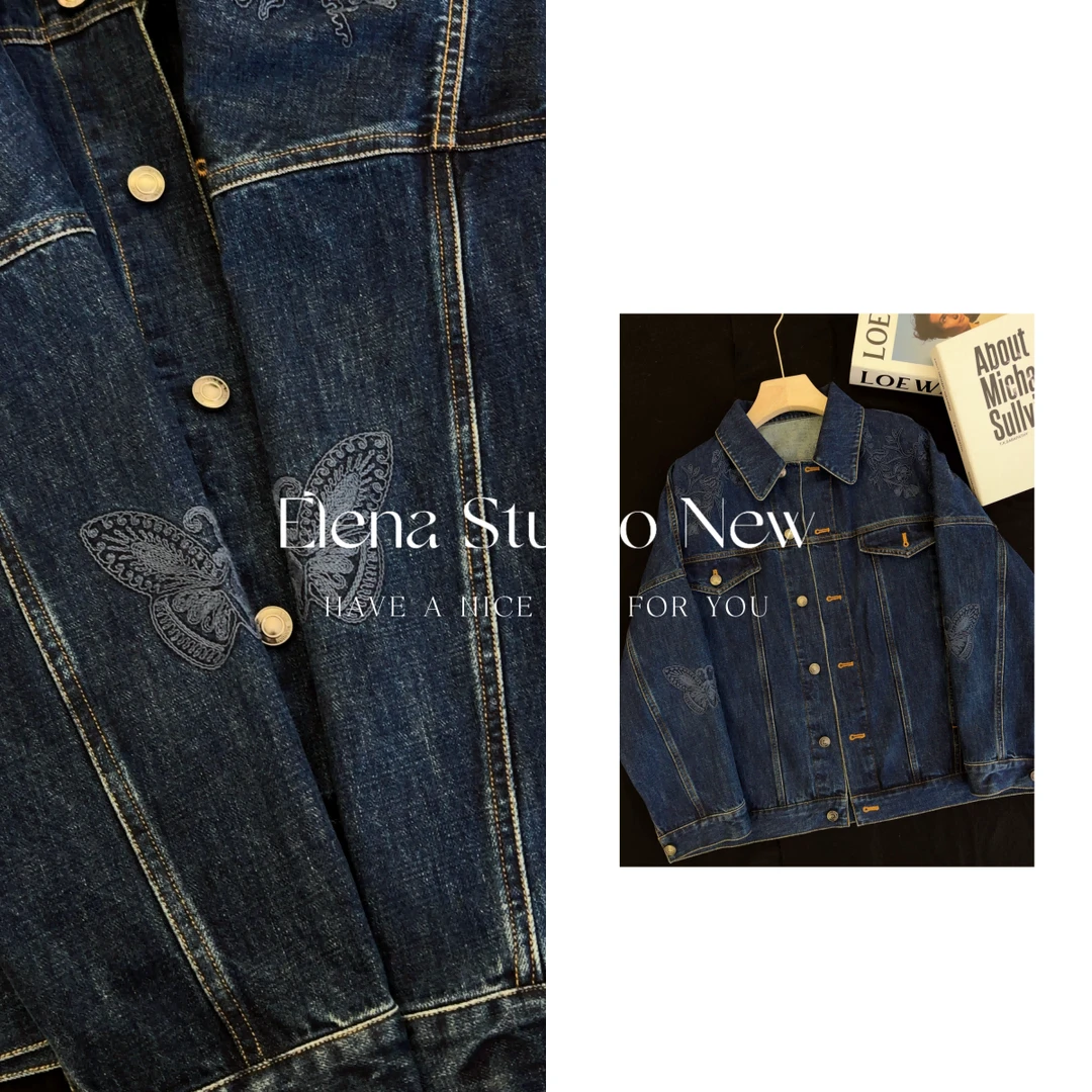 大甜甜【刺绣牛仔】设计感重工刺绣牛仔外套高级外套WT2408-6682