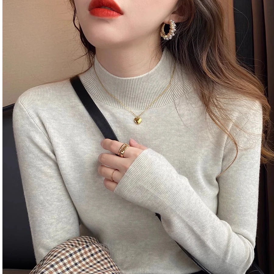 秋冬打底针织衫女高领百搭内外穿时尚减龄打底2024新款