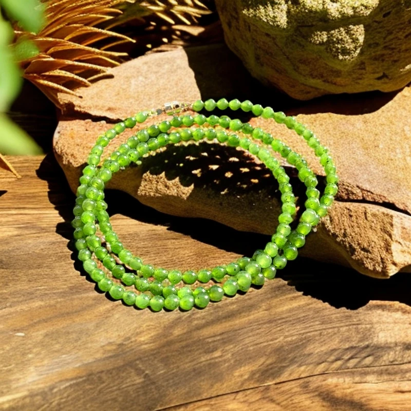 鑫甜珠宝   纯天然和田玉碧玉三圈