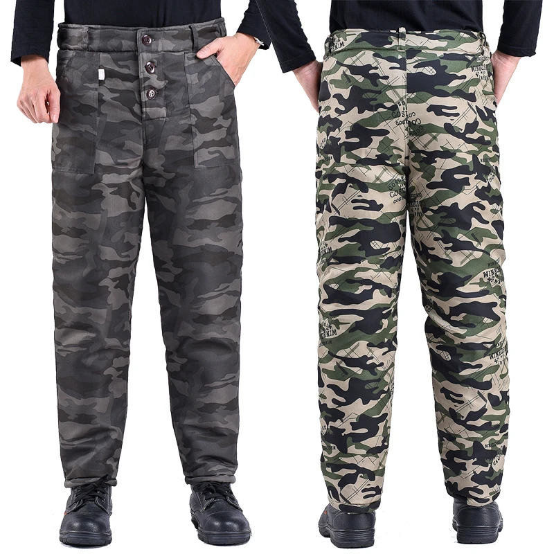 冷库专用劳保迷彩棉裤男冬季加厚户外穿宽松高腰防寒防风工地男士