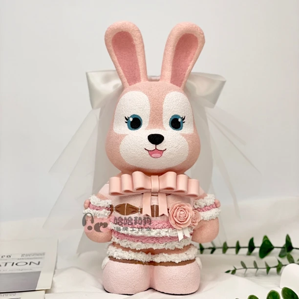 【石英砂定制】手工DIY23cm33cm兔石英砂肌理质感家居摆件