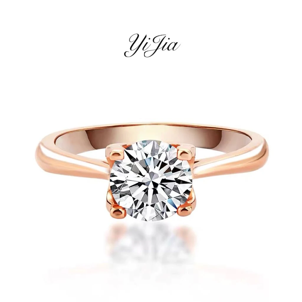 铜合金合成锆石戒指 素圈牛头戒指FS846轻奢可调节戒指女士