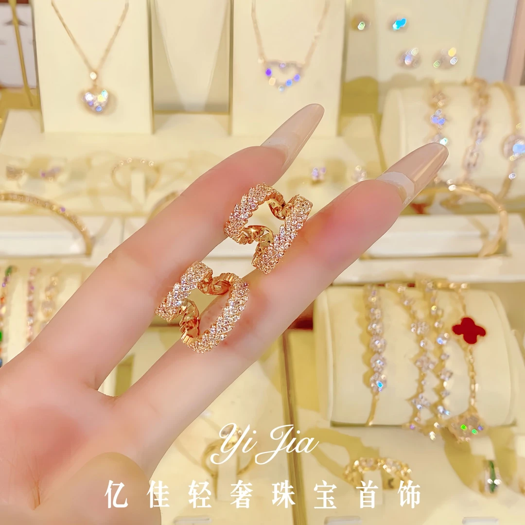 语花印 铜合金合成锆石耳饰 时尚高定春日花花系列耳骨夹FS1017