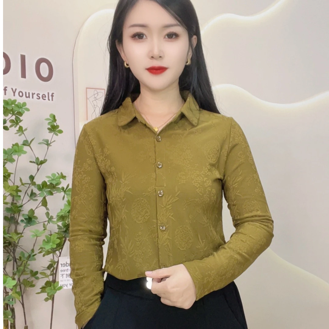 【沫姿女装】秋冬新款上新时尚百搭洋气显瘦遮肉显瘦女士长袖衬衫13