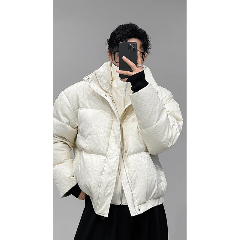 龙叨叨 冬季新款 高品质肌理感面料短款廓形假两件羽绒服