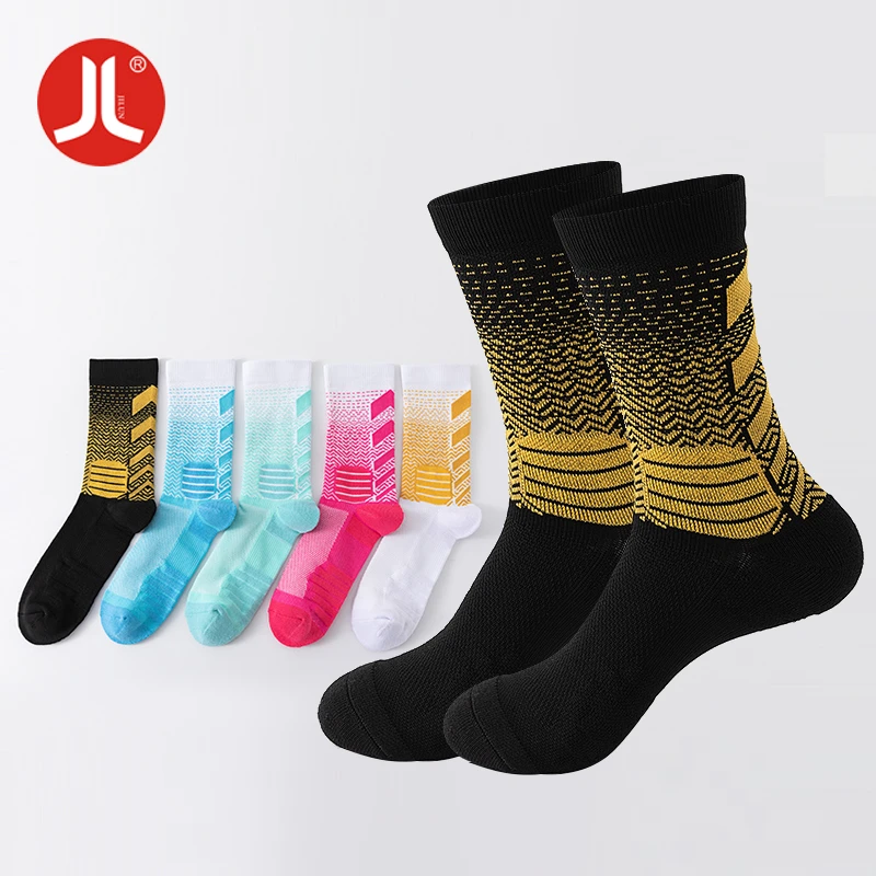 3双装积仑2031压力篮球袜跑步马拉松袜羽毛球袜男女健身袜中筒袜