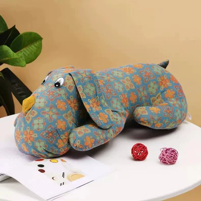 双层纱沙发客厅靠枕PP棉儿童成人可爱靠垫卡通小狗玩偶安抚抱枕