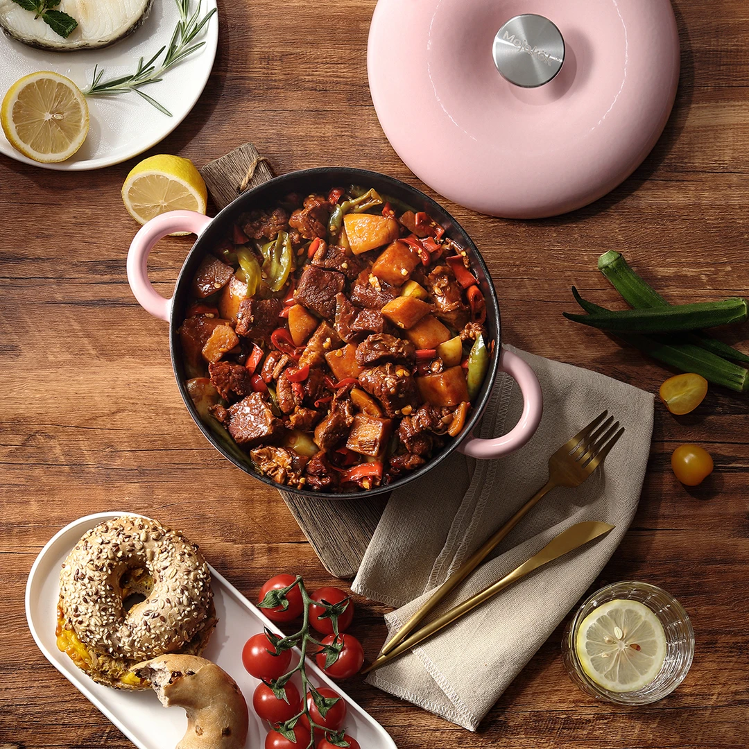 Mojakök微瑕品甜甜圈款20cm珐琅锅三厦无涂层加厚炖锅焖烧锅汤锅