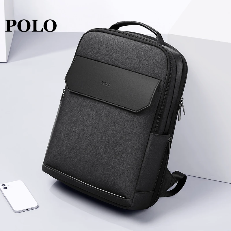 POLO男士高级感双肩包商务时尚出差旅行多功能背包男17.3寸电脑包