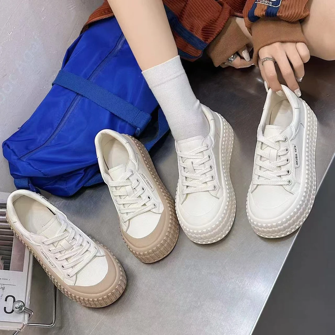 2024新款真皮百搭韩版饼干小白鞋a18