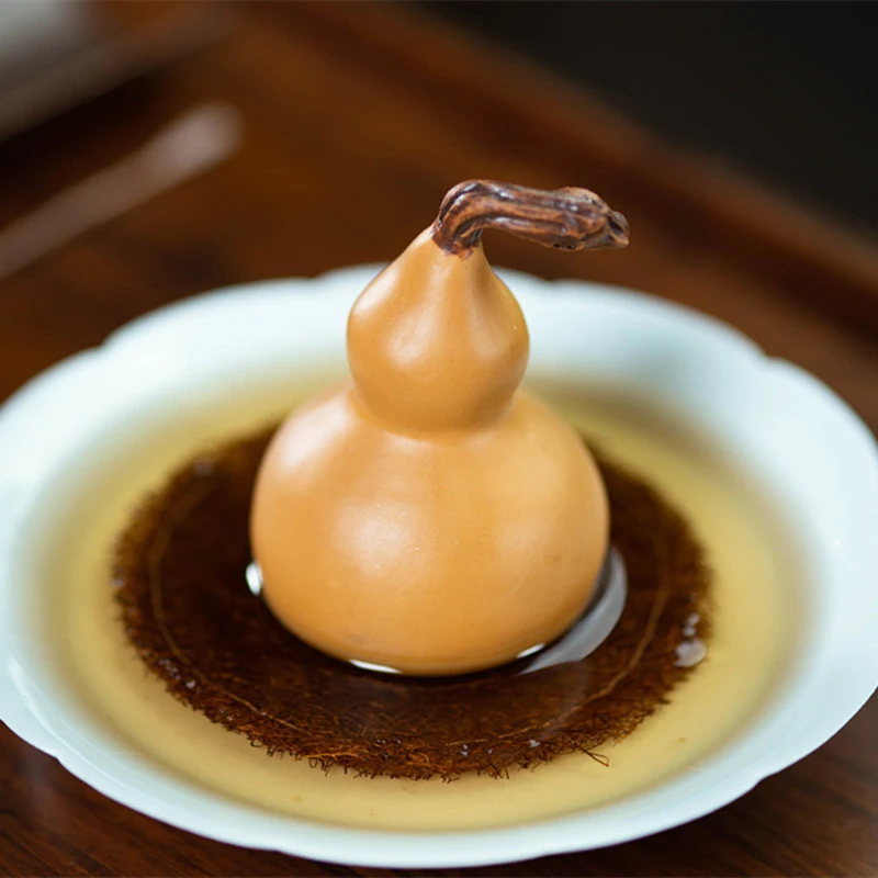 产地宜兴紫砂 茶宠葫芦摆件 仿真水果可养雕塑茶具装饰工艺品