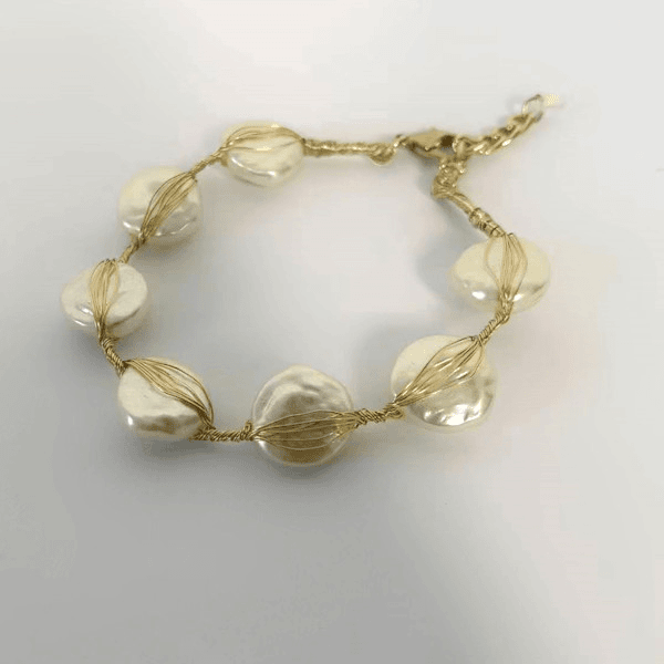 铜合金仿珍珠手链 s1025