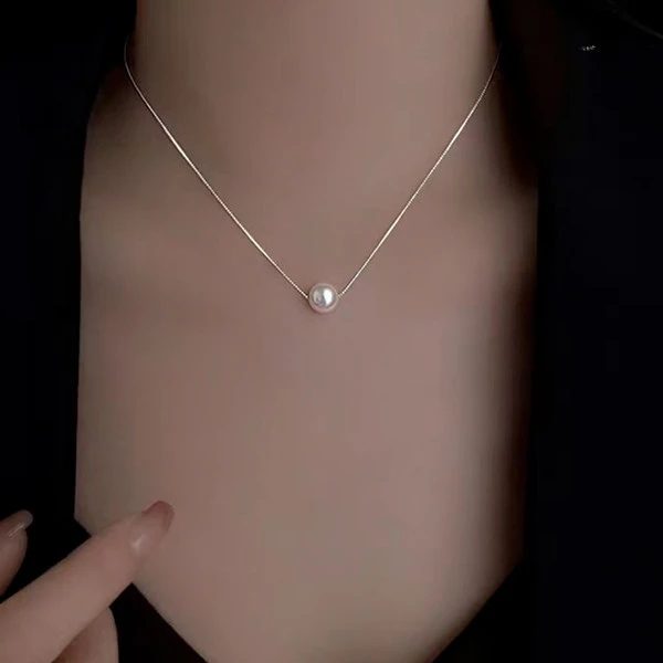 铜合金项链 小众x372贝珠