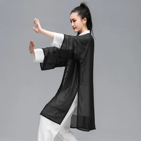 太极服女披纱单件练功披风外披飘逸外搭男中国风团体表演比赛披肩