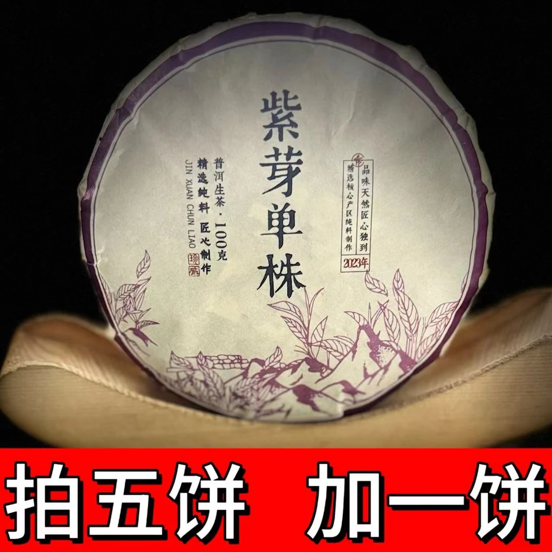 【归源】523李忠蕊 2023年【紫芽】单株100克饼茶【拍5得6】
