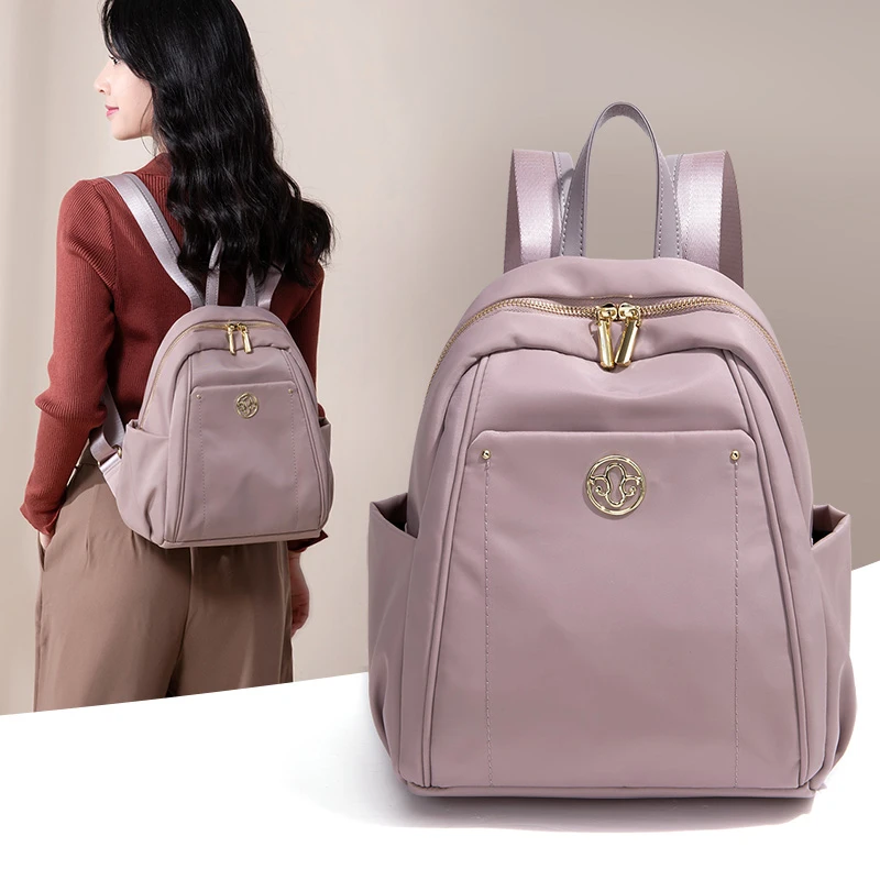 米琦袋鼠高级感大气轻奢女士双肩包2025新款休闲时尚潮流背包书包