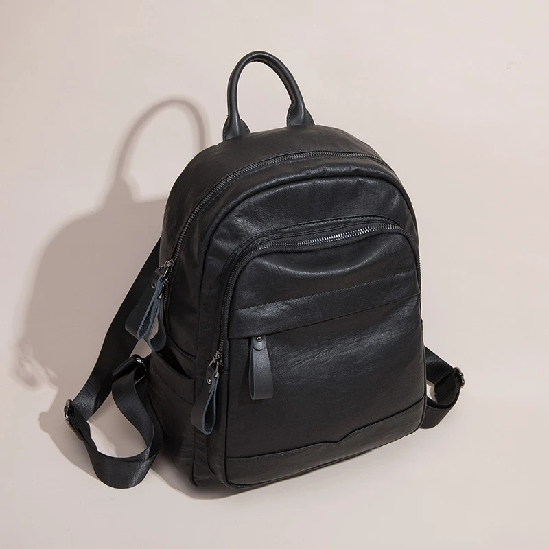 米琦袋鼠休闲简约韩版时尚潮流女士背包2025新款高级感百搭双肩包