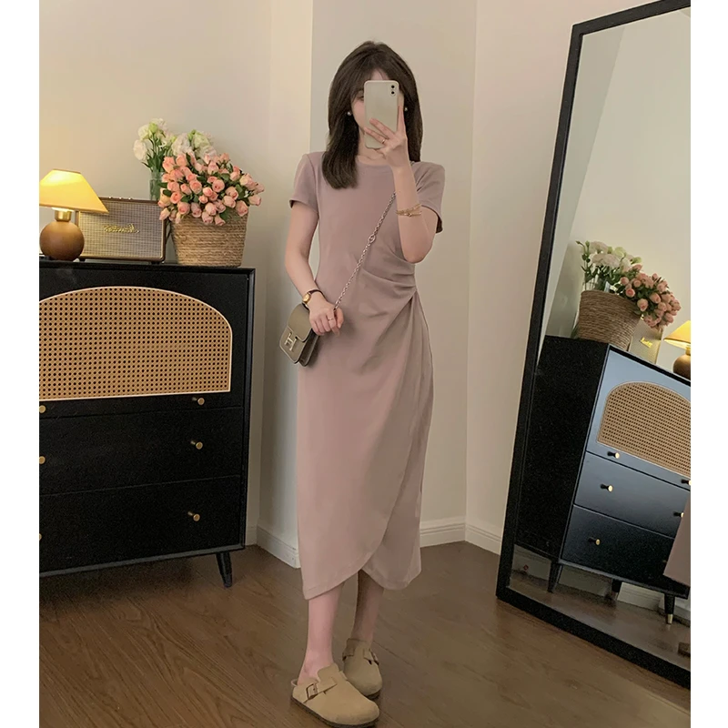 FUGUI RICH【夏日甜心】小个子连衣裙女夏修身收腰长裙 26241L7074