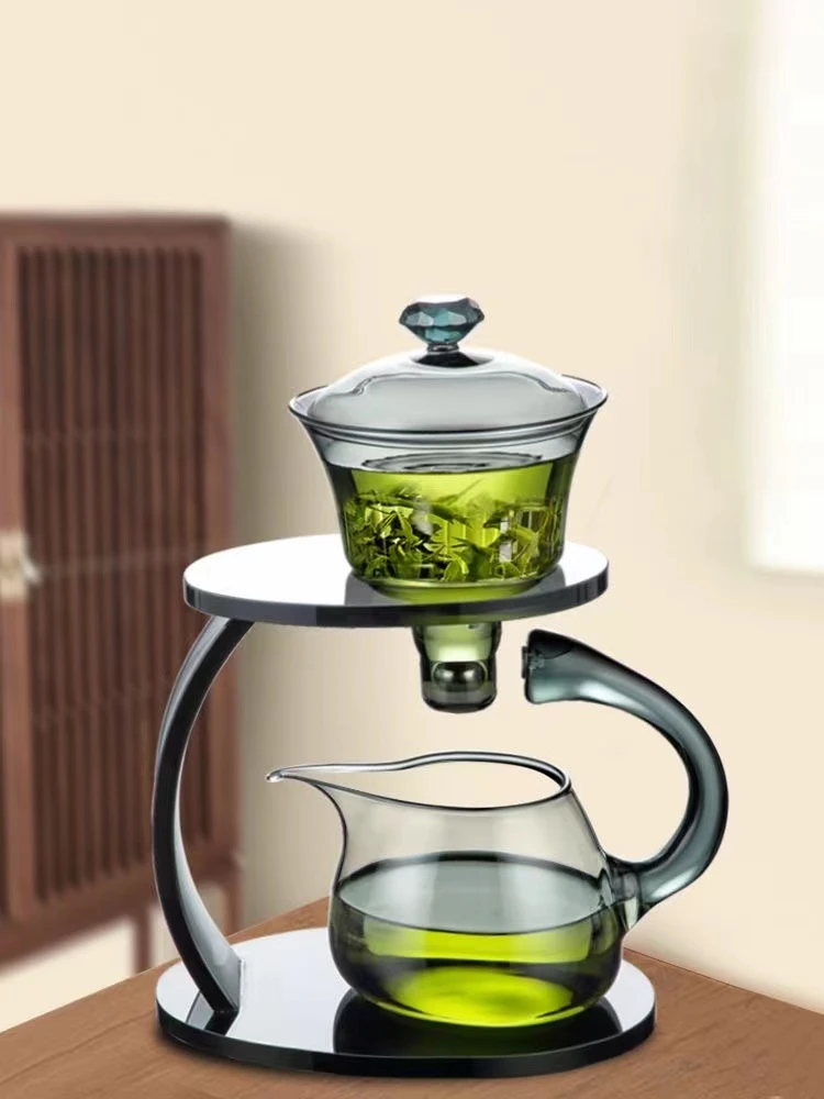 高端懒人茶具自动泡茶神器磁吸玻璃功夫茶壶套装适合家用办公创意