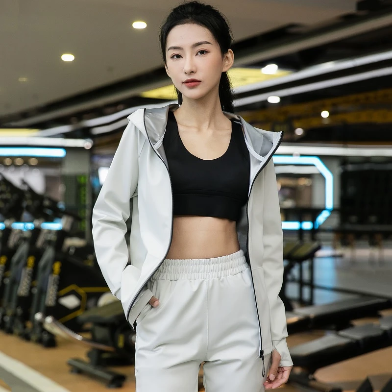 暴汗服女套装发汗衣发汗出汗服大码宽松跑步外套运动健身房爆汗服