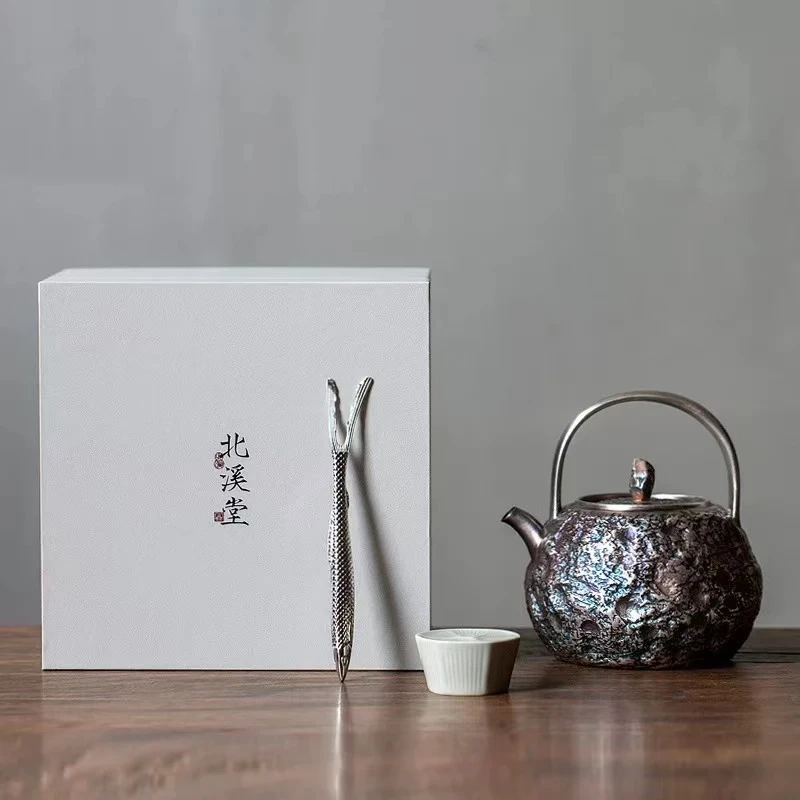 著茗鎏银壶提梁壶泡茶壶功夫茶具复古家用烧水壶过滤泡茶壶煮茶器