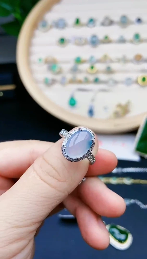 【闪购商品】翡翠戒指银S925镶嵌1231241234