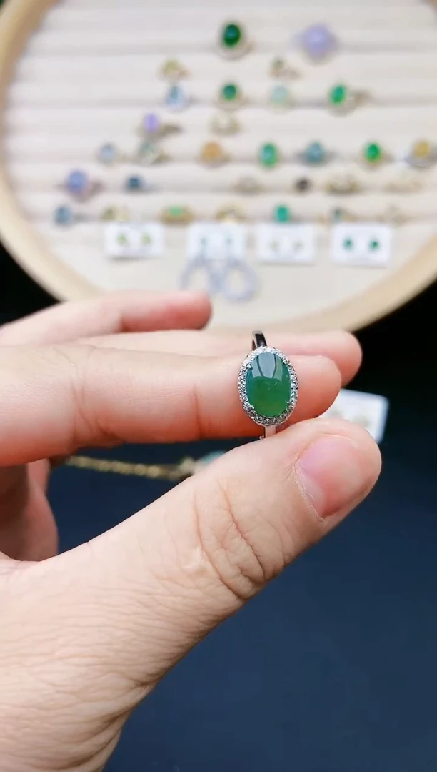 【闪购商品】翡翠戒指银S925镶嵌1111111