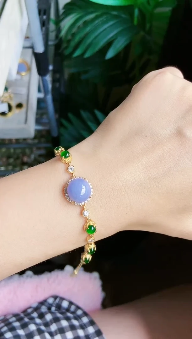 【闪购商品】翡翠手链银S925镶嵌51151