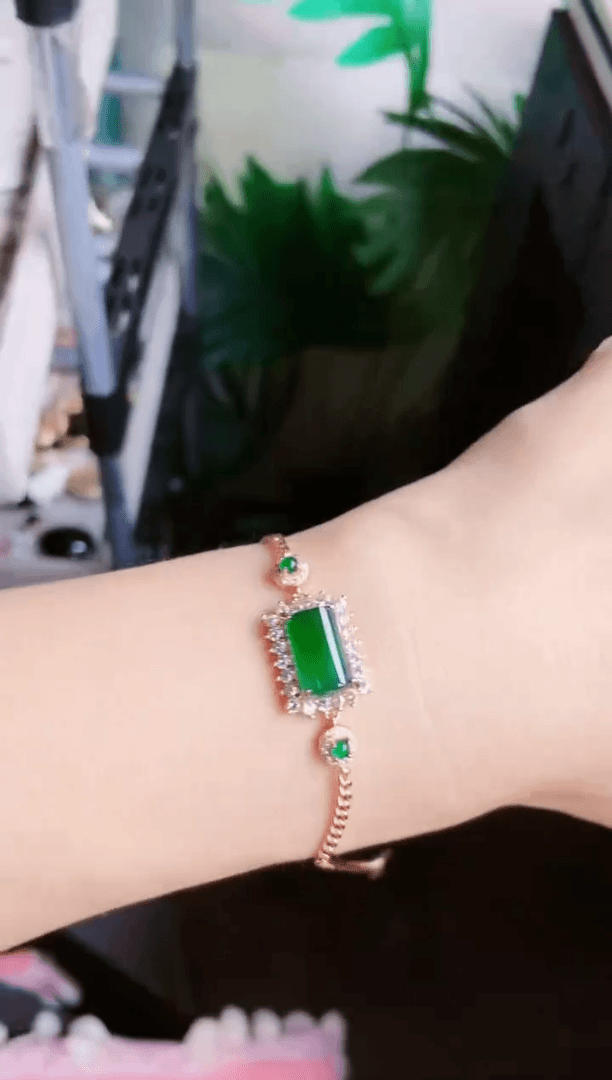 【闪购商品】翡翠手链银S925镶嵌15514151