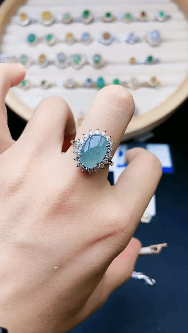 【闪购商品】翡翠戒指银S925镶嵌15151