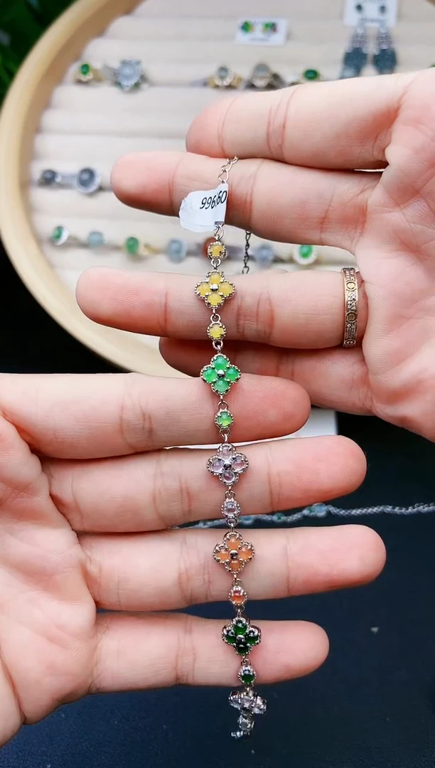 【闪购商品】翡翠手链银S925镶嵌1411111